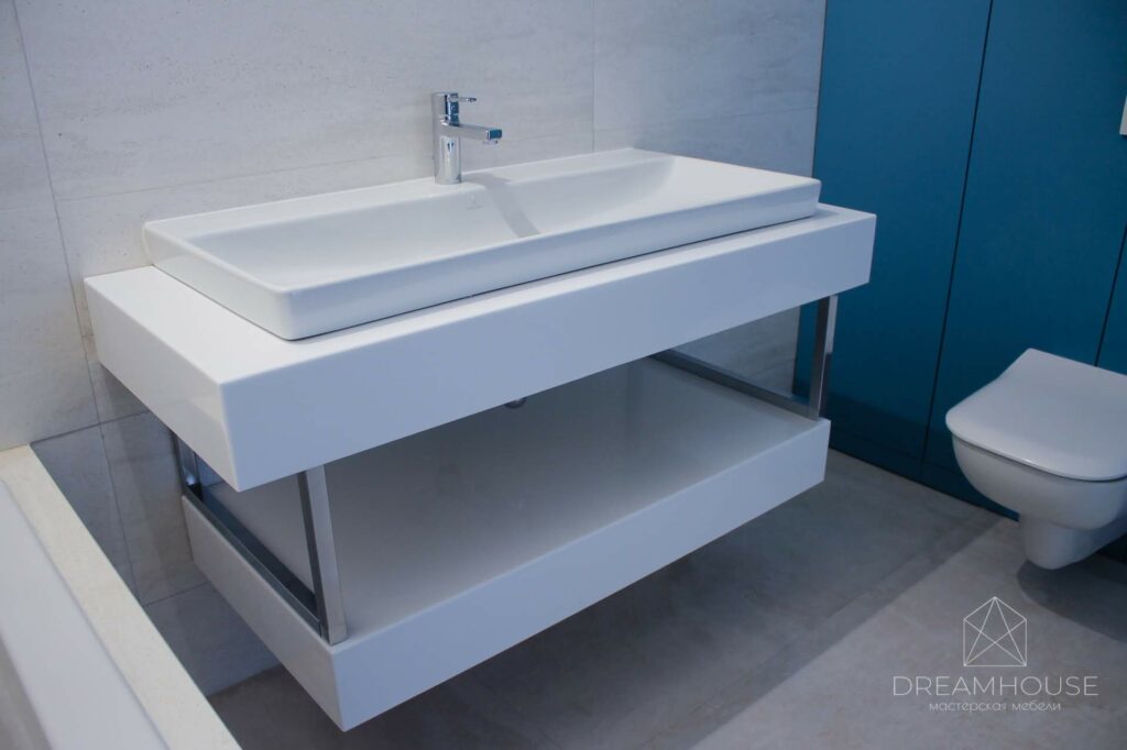 Подвесная тумба для умывальника из искусственного камня