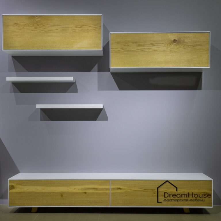 Модульная гостиная - крашеный МДФ и шпон дуба